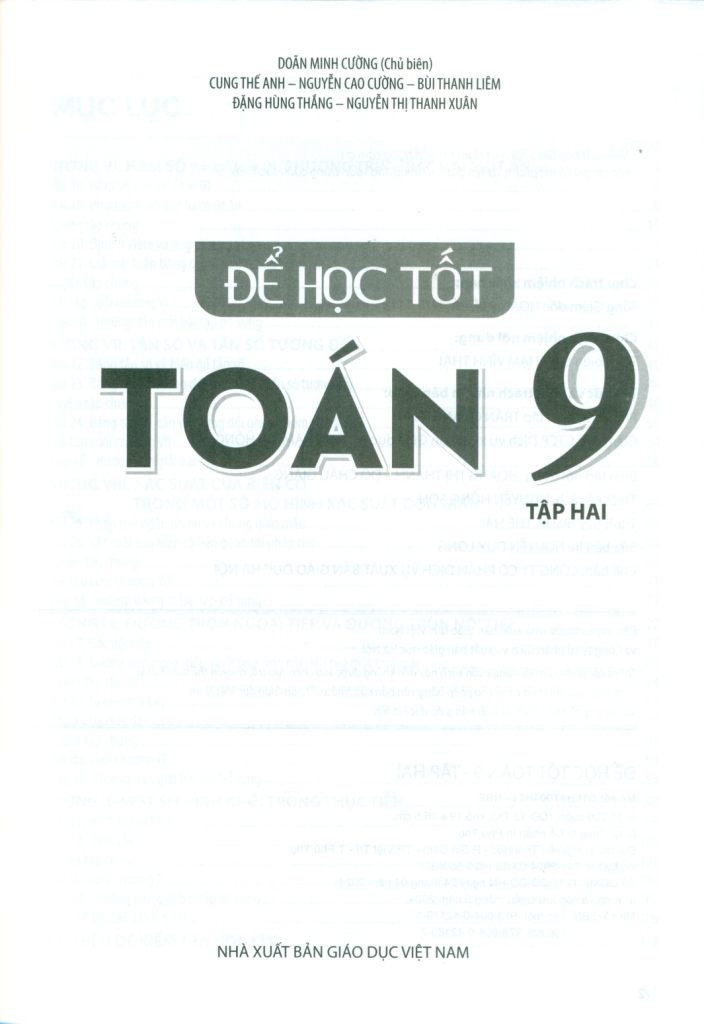 ĐỂ HỌC TỐT TOÁN LỚP 9 - TẬP 2 (Kết nối tri thức với cuộc sống)